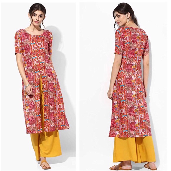 Kurta Set Tunic Dress With Palazzo Pant - Picture 1 of 2